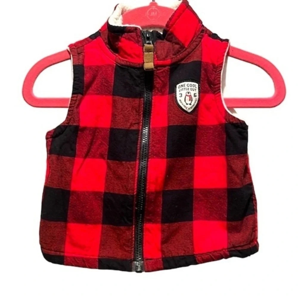 Carter’s Baby Boy’s Buffalo Plaid Buffalo Check Vest Size 3 Months